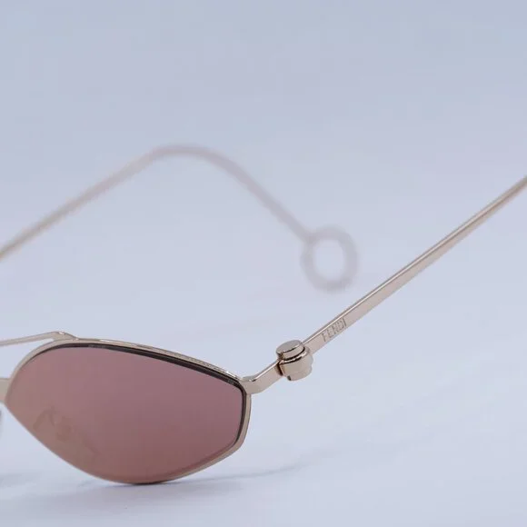 🕶️ New Fendi FE40114U-Y 33U Sunglasses - Red Gold with Golden Chain Frame - Picture 11 of 13